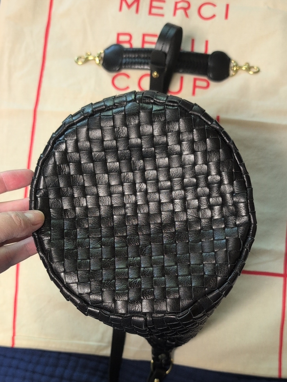 Clare V. Petite Jeanne In Black Woven - Picture 3 of 6